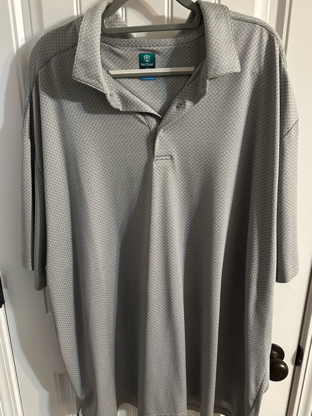 Men’s Grey Patterned Button-Up Shirt - Coolplay, 4X - Picture 2 of 4